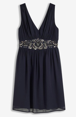 Kleid mit perlen applikation - mit, perlen-applikation