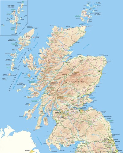 Schottland karte poster druck - poster,