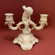 Hutschenreuther Prunk Kerzenleuchter Kunstabteilung 2 armig mit Putto - 1. Wahl