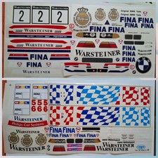 2x AUFKLEBERBÖGEN Decal Set BMW E36 M3 GTR und 320i 1:10 für RC Karosserien 