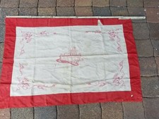 Antik Tuch für KORB, bestickt Wäschekorb Abdeckung Shabby Tuch Abdecktuch 