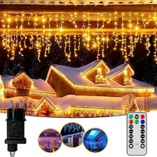 400/600/800 LED Eisregen Weihnachtsbeleuchtung Eiszapfen Lichterkette +Timmer FB