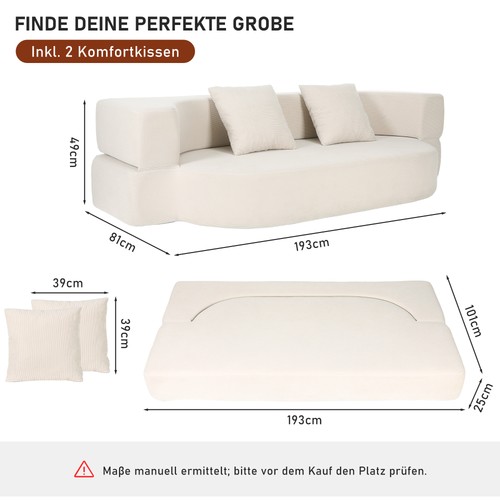 Klappbares schlafsofa 2in1 - klappbares,