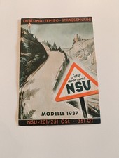 Original Prospekt NSU D-Rad Motorrad OSL 1937 201 251 351 OT Oldtimer N12