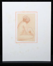 Scheibe, Rudolf - Aktzeichnung - Kreide - 1976 - Originalgrafik - monogrammiert