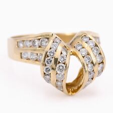 Gr. 60 - Vintage 750/18K Gelbgold Ring Schleife 1,40 ct. Diamanten Brillanten