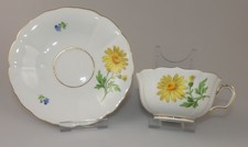 ⚔ Meissen Teetasse Untertasse  Blume 1 = Margarite 1. Wahl TOP Tasse Gedeck 2tlg