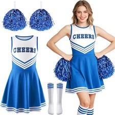 Cheerleader Kostüm Damen Blau