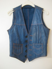 Blau echt Nappa Lederweste Gr. S keine Mängel