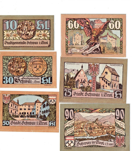 Notgeld stadt schwaz tirol - notgeld, schwaz,