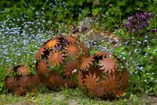 3er Set Dekokugel, Rost Ø 20/30/40cm Sonne Deko-Kugel Gartenkugel Edelrost Kugel