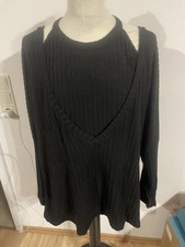 Shirt Set 2-tlg. m. tiefem V-Ausschitt u. Bustier Gr.  44 NEU