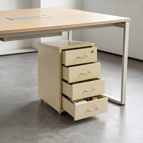 Beige mobiler aktenschrank - aktenschrank, 4