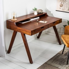 Massiver Sekretär MONSOON 100cm Akazie Schreibtisch Massivholz Konsole Holztisch