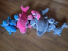 Kuscheltier Plüsch Delfine groß und klein, drei Farben im Set oder Einzeln
