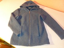 Wollfleece Kapuzenjacke  Waschbär/Enna, Blau, Größe 36/38