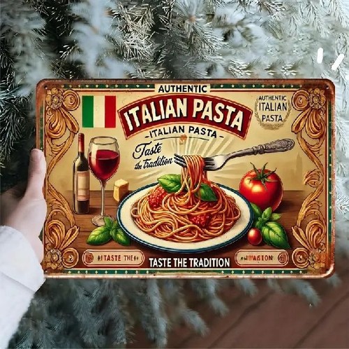 Blechschild italian pasta - italian,