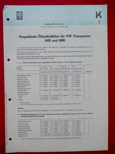 Dienst technische - k7, vw