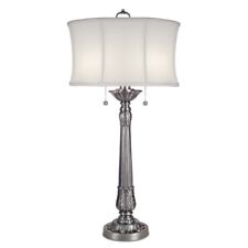 Tischlampe Schreibtischlampe Zink Zinn H 94 cm Wohnzimmerleuchte 2 Flammig