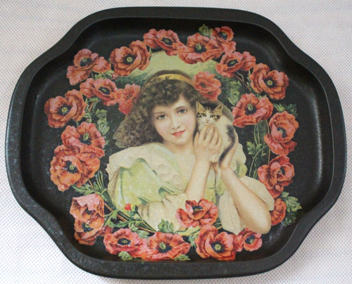 Tablett mohnblumen frau und - mohnblumen,