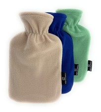 1L - 1,5L Wärmflasche Bezug Gummi Wärme Flasche blau grün Bettflasche Plüsch Neu