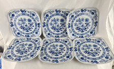 6 Porzellan Speiseteller eckig