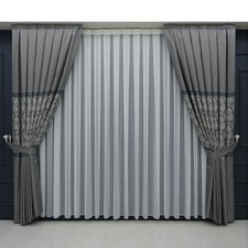 Vorhang Grau Muster Falten Fon