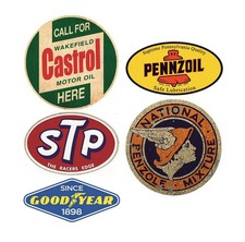 5x Vintage Aufkleber STP Castrol Pennzoil Retro Oldtimer USA V6 V8 Hotrod 76 299