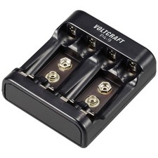 VOLTCRAFT P4-9 Rundzellen-Ladegerät NiMH Micro (AAA), Mignon (AA), 9 V Block