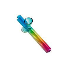 Glas Pfeife Glaspfeife Pipe Handpfeife Tabak Tabacco Tabakpfeife 11cm Regenbogen