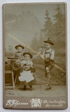 orig. CDV Foto Fotografie Bild Kind um 1890 Tracht Lederhose Garmisch Plattler