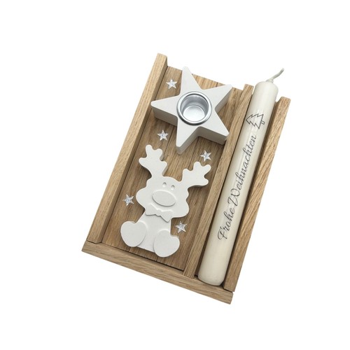 Elch weihnachtsdeko mit kerze - elch,