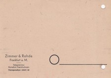 FRANKFURT/M., Postkarte 1944, Zimmer & Rohde