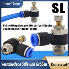 Pneumatik L-Form Drosselrückschlagventil Abluftdrossel 1/8" 1/4" 3/8" 1/2" M5