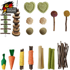 Kaninchen Spielzeug Set 41 Stück Timothy Heustäbchen Apfelholz Zahnpflege Hausti
