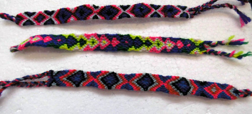 3er set armband stoffarmband - 3er,