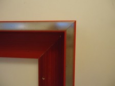 Schattenfugenrahmen 20x30cm silber rot Bilderrahmen Holz Keilrahmen Leinwand