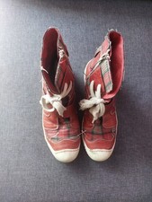 Tiggers Damenschuhe Gr. 41 - ausgefallen - rotgrün karriert - Echtleder - gut