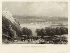 Koblenz Gesamtansicht Original Stahlstich Frommel & Winkles 1840