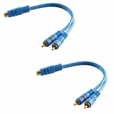 2 Stück Premium Cinch Y-Kabel Subwooferkabel Y Adapter Verteiler Chinch RCA CAR