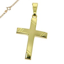 Anhänger Kreuz Kreuzanhänger 333 Gold Kommunion Konfirmation Neu mit Kette
