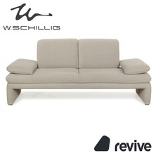 Willi Schillig Brooklyn Stoff Zweisitzer Grau Beige manuelle Funktion Sofa Couch