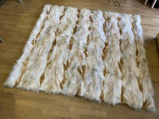 FUCHS DECKE PELZ DECKE FELL DECKE FOX FUR BLANKET TAGESDECKE FUCHSDECKE WEISS