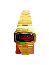 #SE527# sehr seltene Collins Damen LED Digitaluhr Vintage 70er vergoldet