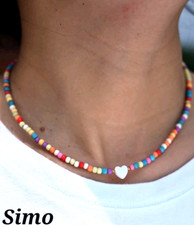 DAMEN HALSKETTE PERLEN MUSCHEL