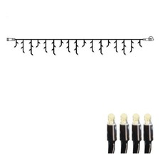 System 24 LED Eisregen Vorhang 3x0,4m Icicle Lichterkette koppelbar ohne Trafo