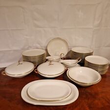 Mitterteich Bavaria Kombiservice Elfenbein Goldrand Porzellan 44 Tlg.
