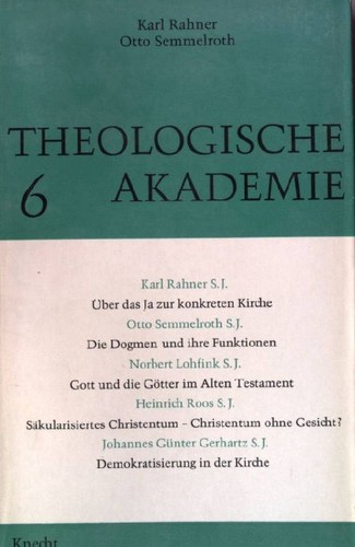 Theologische akademie band - theologische, 6