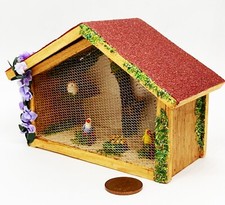 Puppenhaus Stained Holz Voliere Mit Vögel 1:12 Maßstab Tumdee Gartenzubehör 5S