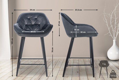 Barhocker gibson samt - barhocker,